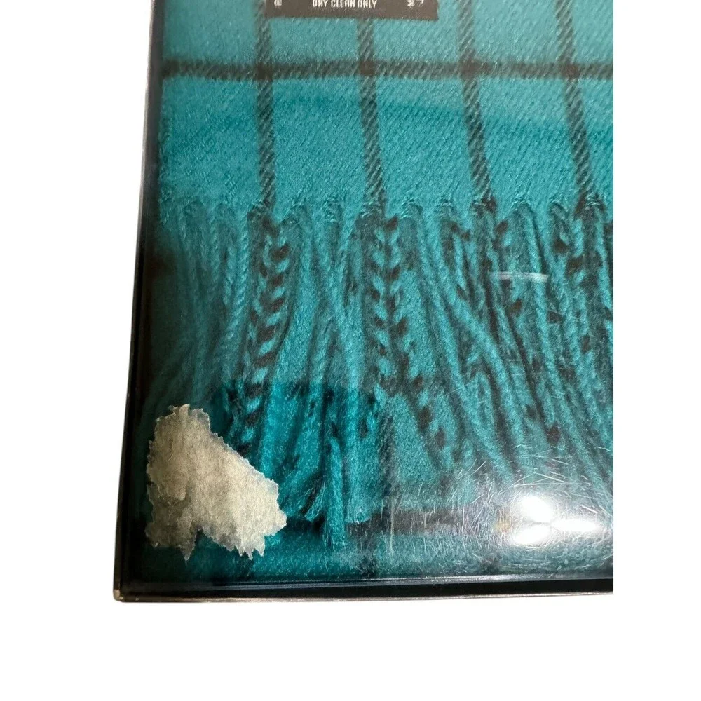 Vintage Christian Dior Echarpes Cashmere Acrylic Scarf Teal/Black Unopened